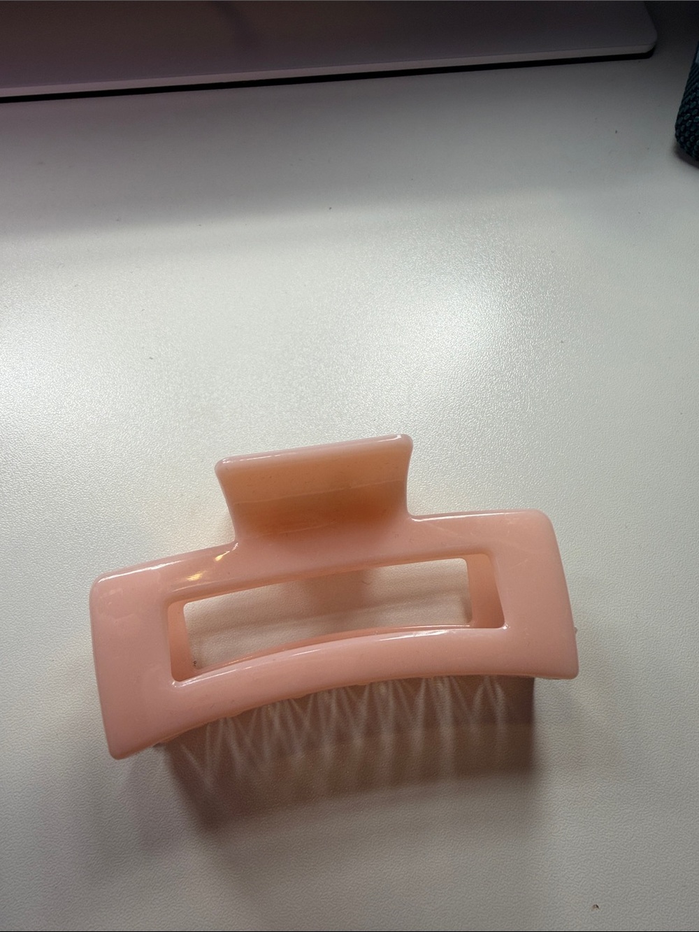 Chunky Blush Pink Rectangle Hair Claw
